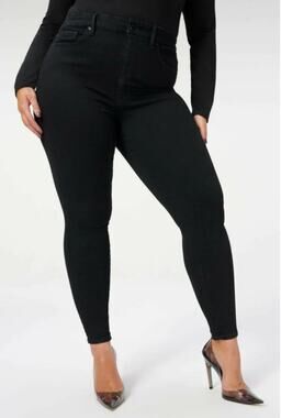 GOOD AMERICAN Always Fits Good Legs Skinny Jeans 28-32 PLUS Black Stretch NWT
